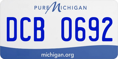 MI license plate DCB0692