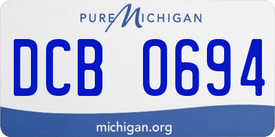 MI license plate DCB0694