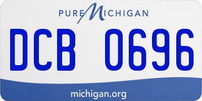 MI license plate DCB0696