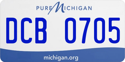 MI license plate DCB0705