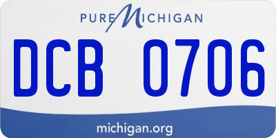 MI license plate DCB0706