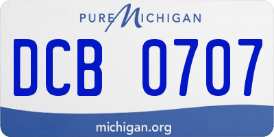 MI license plate DCB0707
