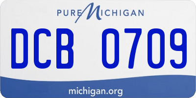 MI license plate DCB0709