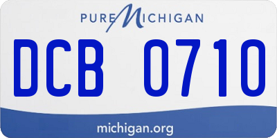 MI license plate DCB0710