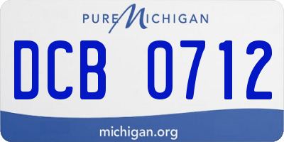 MI license plate DCB0712
