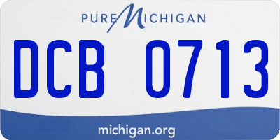 MI license plate DCB0713