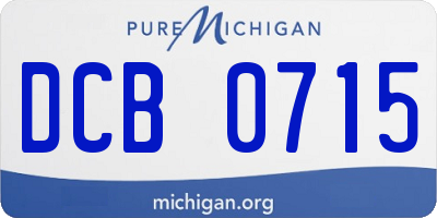 MI license plate DCB0715