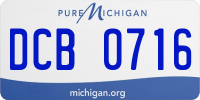 MI license plate DCB0716