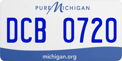 MI license plate DCB0720