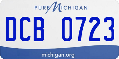 MI license plate DCB0723