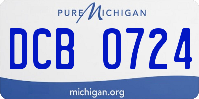 MI license plate DCB0724
