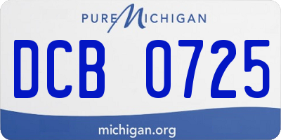 MI license plate DCB0725