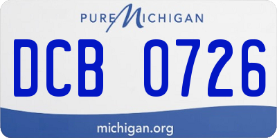 MI license plate DCB0726