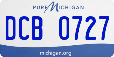 MI license plate DCB0727