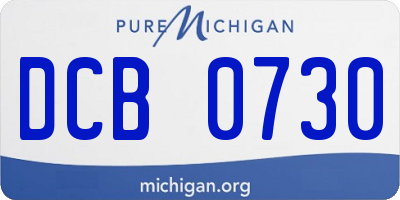MI license plate DCB0730
