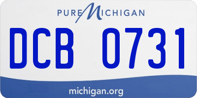 MI license plate DCB0731