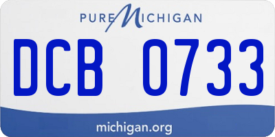 MI license plate DCB0733