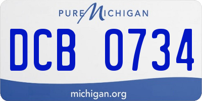 MI license plate DCB0734
