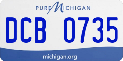 MI license plate DCB0735