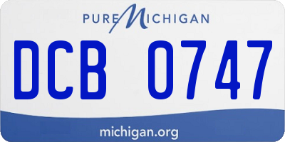 MI license plate DCB0747