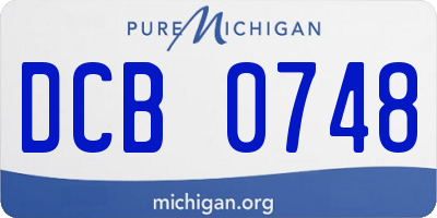 MI license plate DCB0748