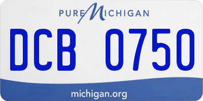 MI license plate DCB0750