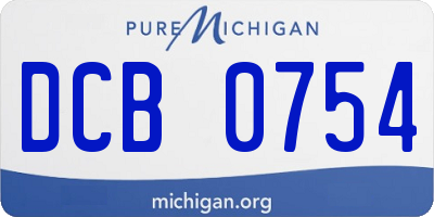 MI license plate DCB0754