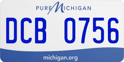 MI license plate DCB0756