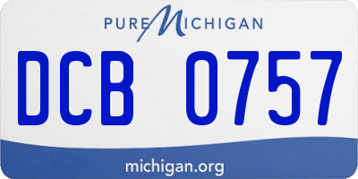 MI license plate DCB0757