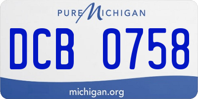 MI license plate DCB0758