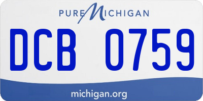 MI license plate DCB0759