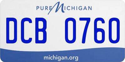 MI license plate DCB0760