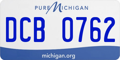 MI license plate DCB0762