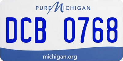 MI license plate DCB0768