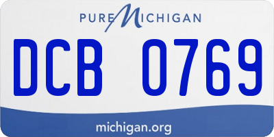 MI license plate DCB0769