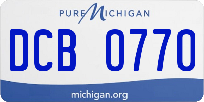 MI license plate DCB0770