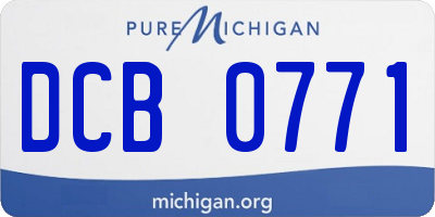 MI license plate DCB0771