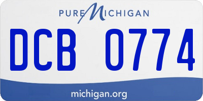 MI license plate DCB0774
