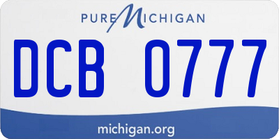 MI license plate DCB0777