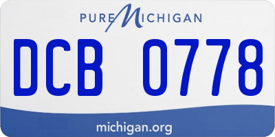 MI license plate DCB0778