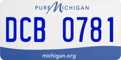 MI license plate DCB0781