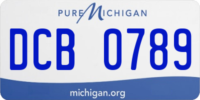 MI license plate DCB0789