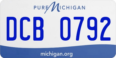 MI license plate DCB0792