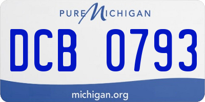 MI license plate DCB0793