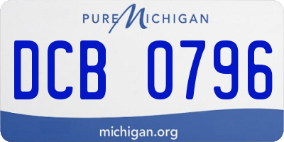 MI license plate DCB0796