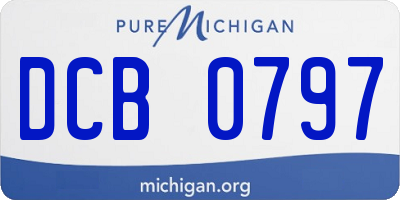 MI license plate DCB0797