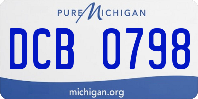 MI license plate DCB0798