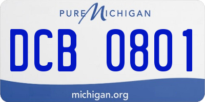 MI license plate DCB0801