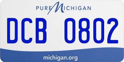 MI license plate DCB0802