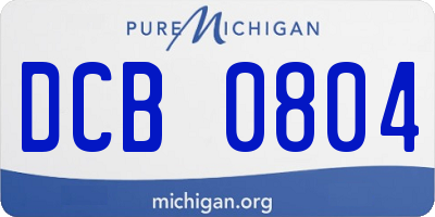 MI license plate DCB0804